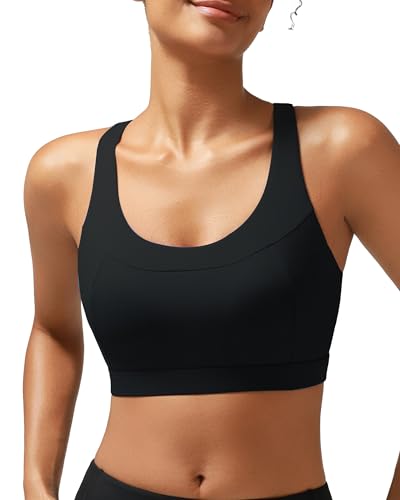 RUNNING GIRL Sports Bras for Women High Support,Racerback Molded Cup Sports Bra with Sewn in Pads