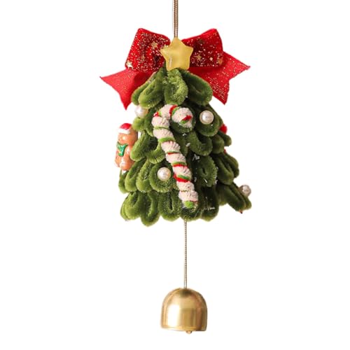 Couronne de Noël pour porte d'entrée, couronne de Noël artificielle - Couronne de Noël d'hiver avec cloche, décoration de sapin de Noël, décoration pour cheminée, fenêtre, mur, chambre à coucher