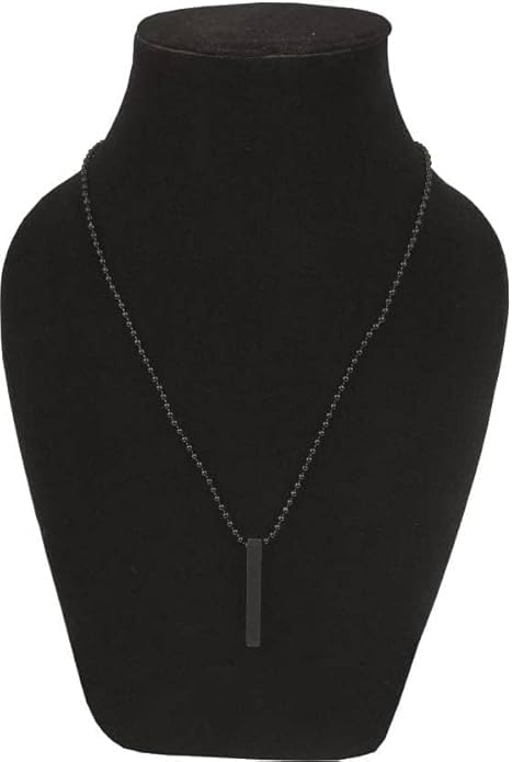 Image of Men's Jewellery Black Chain For Men Boys Geometric Stainless Steel Black Locket Pendant with 3D Chain combo pack of 2pcs gifts