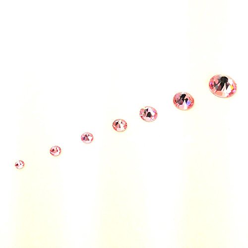 Light Rose (223) Pink 144 pcs Swarovski 2058/2088 Crystal Flatbacks Pink Rhinestones Nail Art Mixed with Sizes ss5, ss7, ss9, ss12, ss16, ss20, ss30 Made in Austria crystal-wholesale