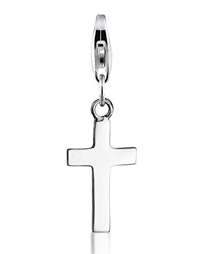 Charm colgante cruz de plata fina Nenalina para collares y pulseras femeninas