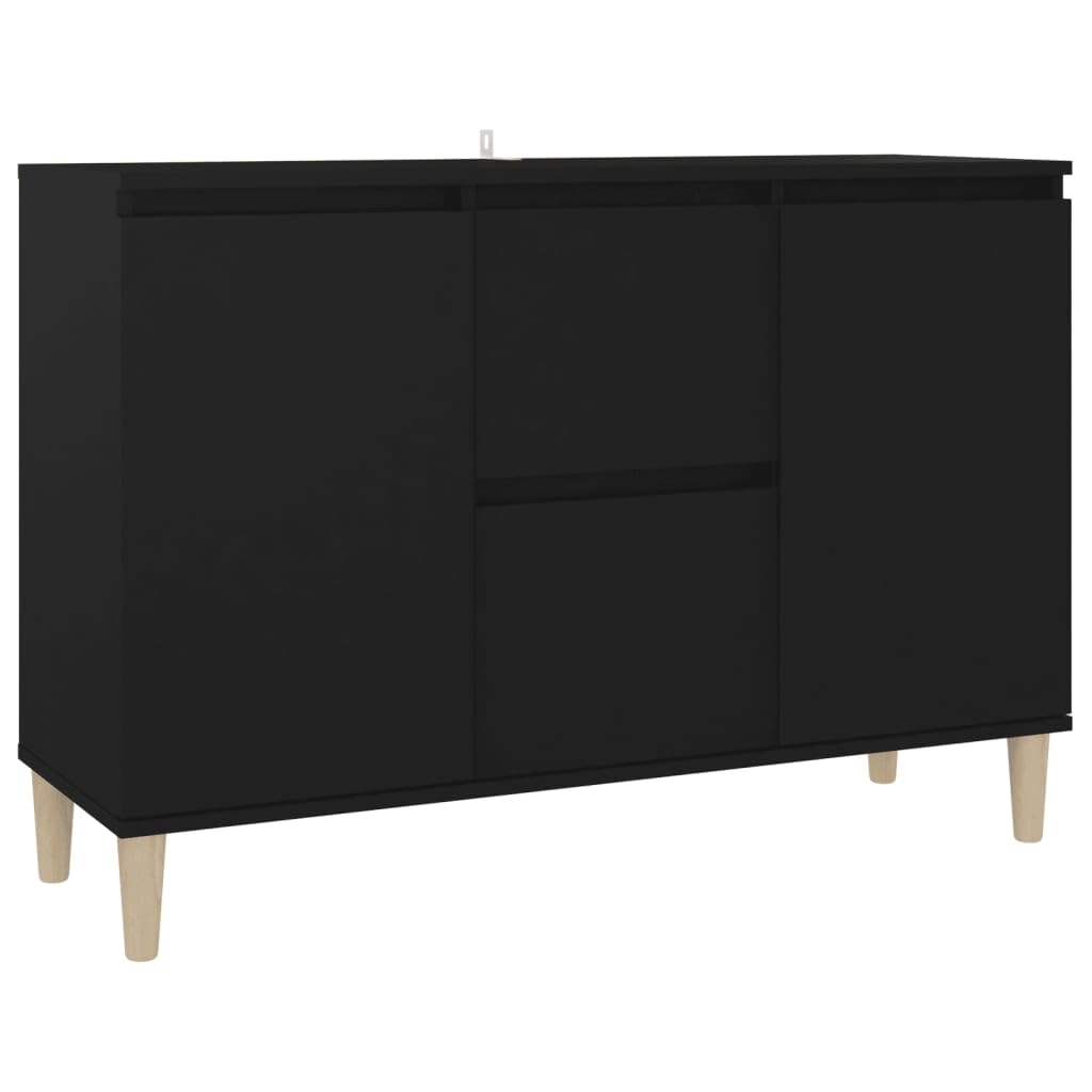 vidaXL Side Board, Black, 40.9 x 13.8 x 27.6 inches (103.5 x 35 x 70 cm), Engineering Wood, Side Cabinet, Storage Cabinet