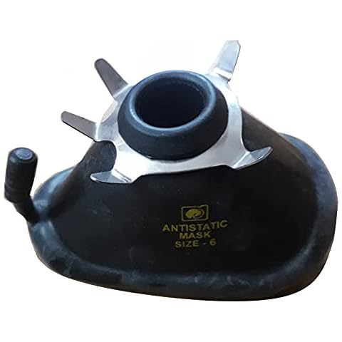 Anaesthesia Black Rubber Face Mask Size 6 with clip Cover