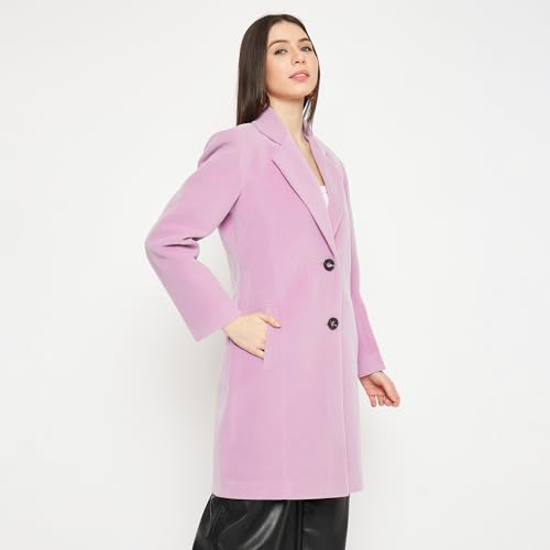 Image of PLAGG Women's Notched Lapel Long Overcoat
