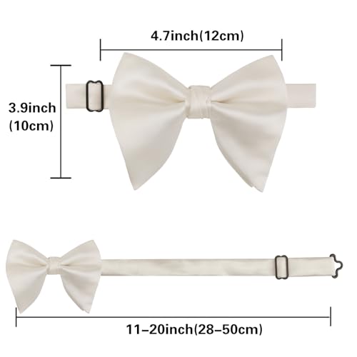Image of Alizeal Velvet Pre-tied Adjustable Bow Tie for Men Oversize Formal Solid Tuxedo Bowtie