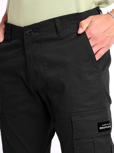 Image of Beyoung Cotton Lycra 6 Pocket Regular Fit Cargo Pants for Men | Cargo Trousers for Men