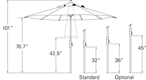 Treasure Garden 9-Foot (Model 810) Deluxe Auto-Tilt Market Umbrella Black Frame Sunbrella Fabric: Black (Includes Extended Frame Warrantee) #TOP4