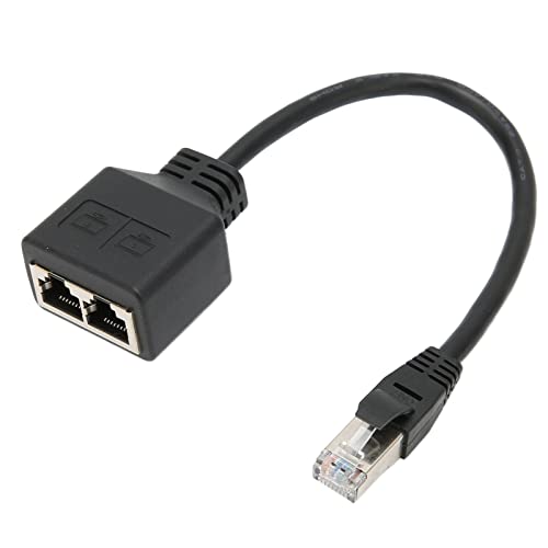 Kafuty-1 RJ45 Splitter Adapter, RJ45 Network 1 to 2 Port Ethernet Adapter Cable Extension Splitter, CAT7 Network Cable Splitter Adapter for Home Office