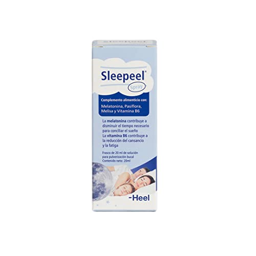 Heel - Sleepeel Spray, Formulado con Melatonina, Pasiflora, Melisa y Vitamina B6, Reduce el Tiempo de Inducción del Sueño y Mejora la Calidad, Disminuye el Cansancio, Apto para Veganos - 20 ml