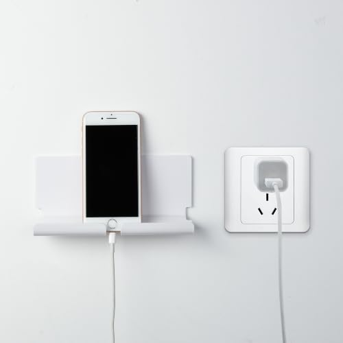 Image of Adhesive Wall Phone Tablet Holder Mount Stand for Tablet Smartphones eReader Wall Holder Mount (White)