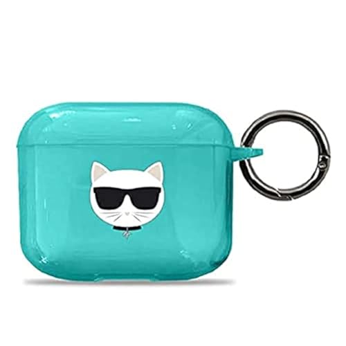 Karl Lagerfeld KLA3UCHFL Housse de Protection pour AirPods 3 Bleu/Bleu