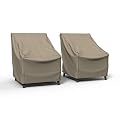 Budge P1W02PM1-2PK English Garden Patio Chair Cover (2 Pack) Heavy Duty and Waterproof, Large, Tan Tweed