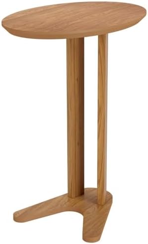 Mesa Auxiliar Oval 60cm Dalla Costa - Freijó