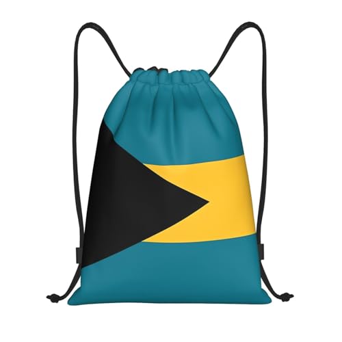 ASYG Cute Bahamas Flag Bags for Women Men Adjustable Drawstring Backpack Bag Sport Gym,Yoga, Shopping Sackpack