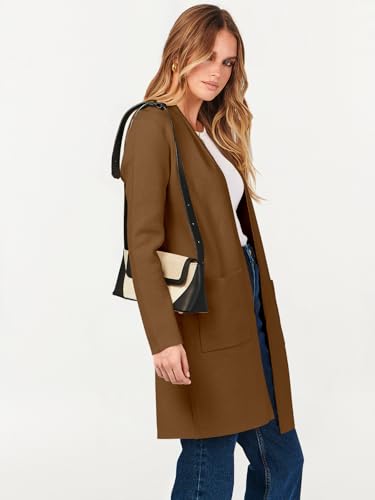 Image of ANRABESS Cardigan Sweater for Women Casual 2026 Fall Fashion Coat Long Sleeve Open Front Knit Coatigan Outwear