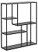 AC Design Furniture Jörn asymetryczny regał ścienny z 4 półkami, wys. : 91 x szer.: 75 x gł. : 20 cm, jesion czarny/czarny, melamina/metal, 1 szt.