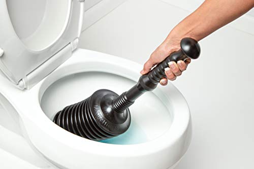 Image of Master Plunger MP500-3TB Heavy Duty Bathroom Toilet Plunger Kit with Tall Bucket. Equipped with Air Release Valve, Black