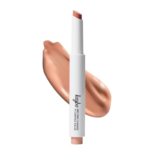 KEYBO Melting Change Plumping Lip Balm – Hydrating Glossy Tinted Lip Plumper, Non-Sticky MLBB Balm for Smooth, Natural Volume – Moisturizing K-Beauty Lip Treatment (01. Nunu Beige)