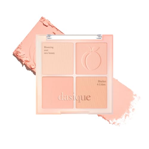 Image of Dasique Blending Mood Cheek #03 Peach Blending | 4 Blendable Shades | Pressed Powder Blush Palette for Cheeks | Silky & Soft Blur Finish | Lightweight Blush for Cheeks | Korean Makeup | Vegan