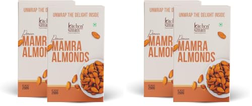 Image of KitchenSmith Mamra Almonds - Pack of 4 (250gm Each) | High In Antioxidant | Naturally Sweet And Tasty | Energy Booster |Premium Dry Fruits
