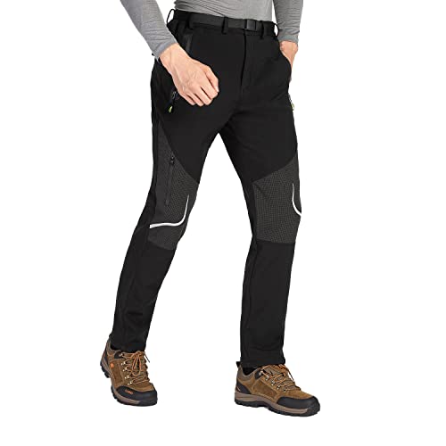 LUI SUI Pantalons de Marche en Plein air pour Hommes Softshell Winter Fleece Warm Épaissir Pantalon de Ski de randonnée Cover
