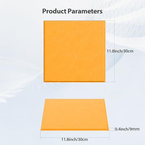 Image of 12 Pack Square Acoustic Panels Self Adhesive Sound Proof Foam(Orange)