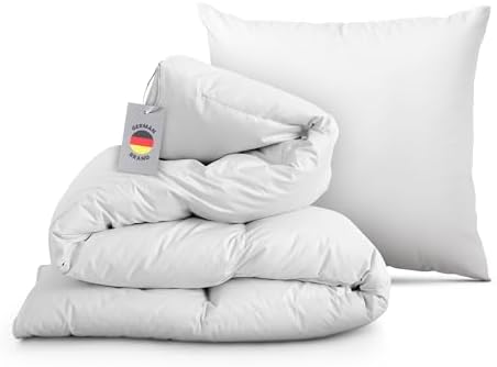 Bild von Bestlivings Daunen Federdecke Bettdecke Kassettendecke (1400g) - Winterdecke inkl. 80x80cm 100% Feder Kopfkissen - Daunendecke - ÖKO TEX 135x200 cm - Made in Germany Feder/Daune - 135x200 cm + 80x80 cm