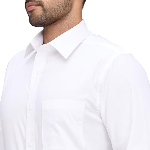 Image of Raymond Men Pure Cotton Slim Fit Structure Pattern Semi Cut Away Collar Formal Shirt