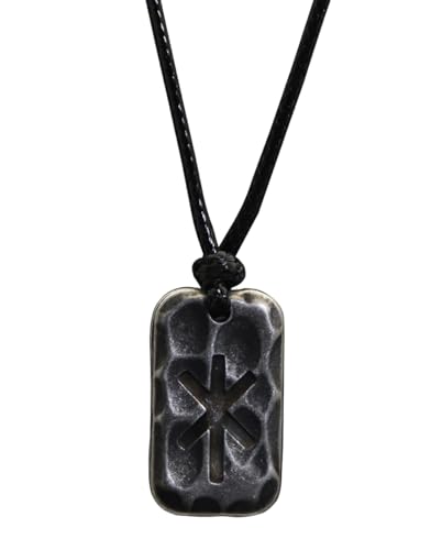 Image of Ankiyabe Stainless Steel Norse Viking Rune Pendant with Adjustable Braided Rope Good Luck /Love /Strenght /Health Viking Symbol Necklace for Men Women