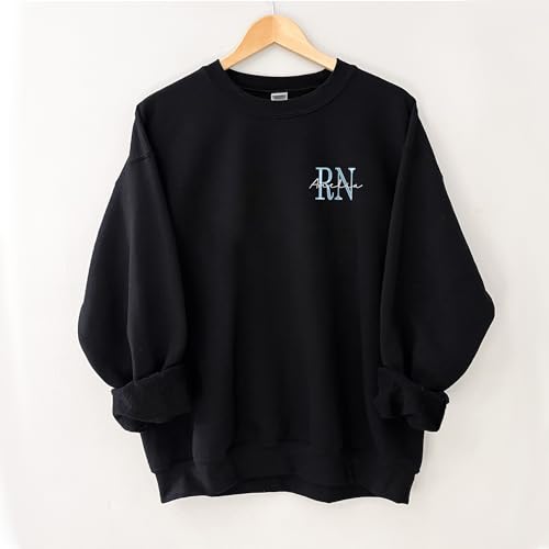 Custom Embroidered Nurse Sweatshirts for Women, Personalized Name and Types of Nurses, ER, RN, NP, L&D..4