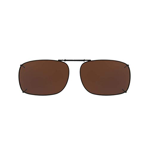 SOLAR SHIELD Clip-on Polarized Sunglasses Size 52 Rec 1 Brown Full Frame NEW by Solar Shields