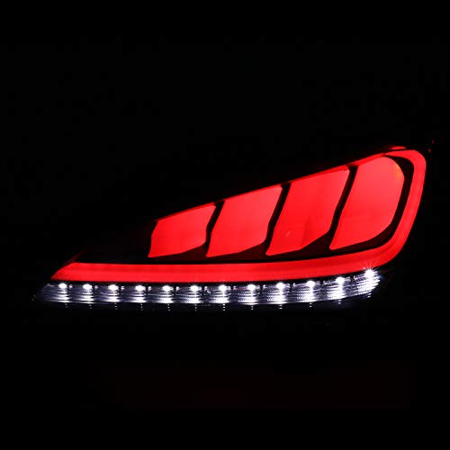 Spec-D Tuning Black Housing Clear Lens Sequential Led Bar Tail Lights Compatible With 2010-2016 Hyundai Genesis 2Dr Coupe Left + Right Pair Assembly #TOP5