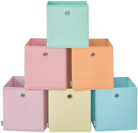 SONGMICS Storage Box, Set of 6, Odorless, Foldable Organizers, 30...