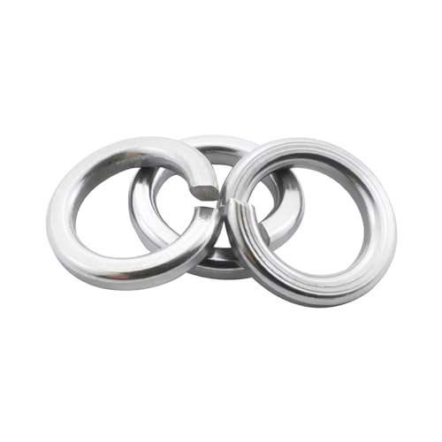 Fajoeda FSX-SC0136US-SLW1 M8 Split Lock Washer,120Pcs 304 Stainless Steel(18-8) Spring Lock Washers cover