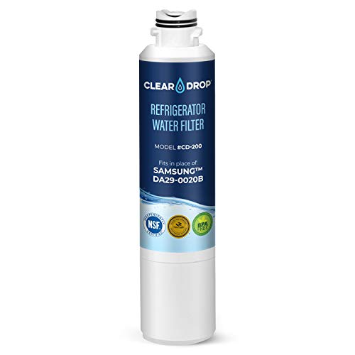 Clear Drop DA29-00020B Water Filter Replacement for Samsung DA29-00020B, HAF-CIN EXP, DA29-00020A, DA97-08006A. Designed to Exact Fit and Standards as the Original Samsung Filter. (4 Pack) Clear Drop DA29-00020B Water Filter Replacement for Samsung DA29-00020B, HAF-CIN EXP, DA29-00020A, DA97-08006A. Designed to Exact Fit and Standards as the Original Samsung Filter. (4 Pack)