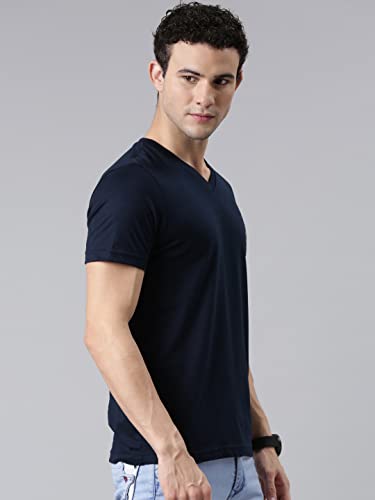Image of F A S O Mens Organic Cotton V-Neck T-Shirt