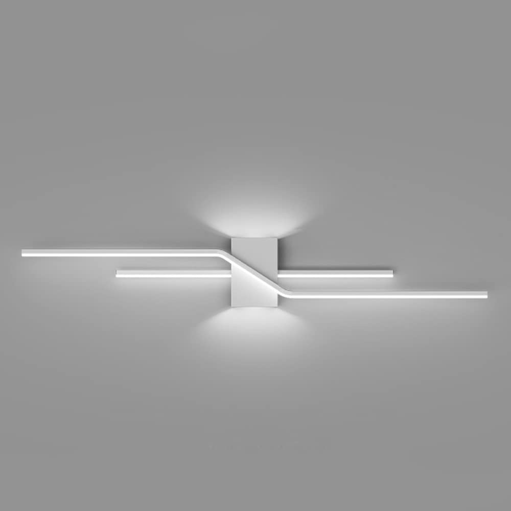 Applique murale linéaire LED moderne en métal noir et silicone pour salon