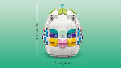 Uovo di Pasqua Decorativo - Regalo di Pasqua per Bambine e Bambini da 9 Anni - Decorazione Pasquale Giocattolo con Elementi Colorati come Cuori Dorati e Pietre Preziose - Arte e Mestieri - 40816 - Lego - Immagine 9