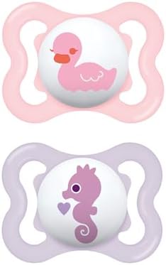 MAM Mini Air Pacifiers, Binky for 0-6 Months, BPA-Free Silicone Nipple, Ideal for Sensitive Skin & Breastfed Newborns, Easy to Clean, Developed with Medical Experts, 2 Count Binkies, Sterilizer Case