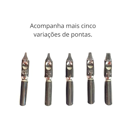 Caneta Tinteiro Pena Simples Prateado