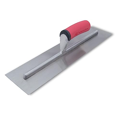 Fratasadora Marshalltown con mango de agarre suave de acero al carbono, fratasadora para alisar hormigón y tierra, dimensiones de la fratasadora: 406x102 mm