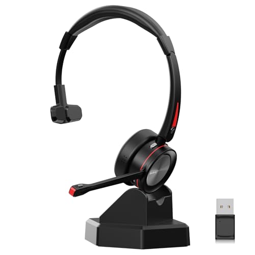 Casque avec microphone Bluetooth pour PC et ordinateur portable avec adaptateur USB