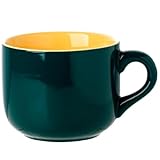 Große Kapazität Keramik Kaffeetasse, 22 oz/650 ml Frühstücks becher und Suppen schüssel mit Griff Extra große Cappuccino, Tee, Latte oder heiße Kakao becher für den Büro-und Hausgebrauch (Grün)