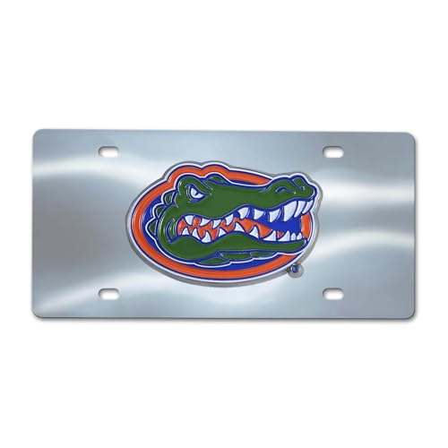 FANMATS 24520 Florida Gators Stainless Steel Front License Plate with