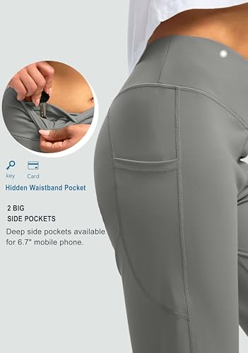Image of G Gradual Capri Pants for Women High Waist Workout Yoga Pants with Pockets Tummy Control Leggings Crop Straight