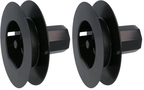 Amig - Poulie de disque en nylon noir avec tenon pour roulement d'arbre de volets roulants | Pour rubans de 18 mm, tubes de 42 mm et testeurs en plastique ABS | Noir | Ø 120 mm (Lot de 2)