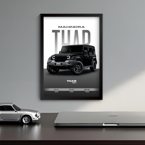 Image of Funk You Store Thar Poster | Framed Thar Roxx A4 Sized (31 x 23 cm) | Black SUV Frames for Wall, Gift for Boys | Car Frames for Wall, Bedroom, Hostel, Study Room, Dorm (F 175)