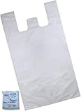 200 Bolsas de Plastico Asa Camiseta - 1 kg - 50 x 40 cm - Alta Categoría - Alta Resistencia - Reutilizables - 2 Asas de plástico polietileno de alto rendimiento. (200 uds | 1kg)