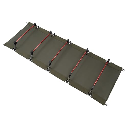 Qussse Feldbett Klappbar, Aluminium Reisebett Outdoor Campingliege Bett Klappbar Camping Liege mit Tragetasche, für Picknicks Camping Trekking, 190x65x15cm (Armeegrün)
