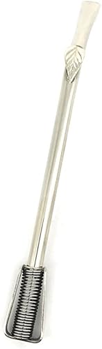 Miniatura 1 de Matear Pajita artesanal de plata alemana premium (alpaca bombilla)  Hecho en Argentina para beber yerba mate  Filtro de resorte extraíble  Cepillo